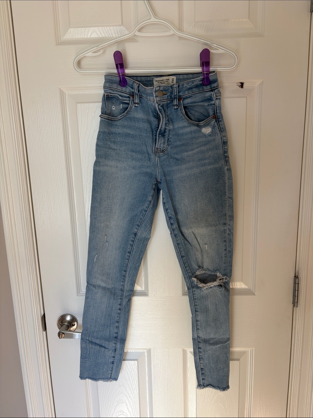 Abercrombie & Fitch Light Blue Skinny Distressed Jeans